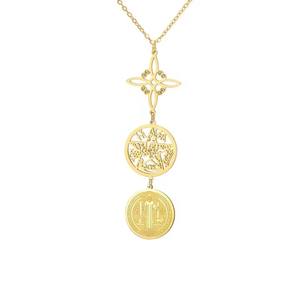 Collana con ciondolo a tripla protezione con nodo da strega pentagramma Tetragrammaton St. Benedict gioielli in acciaio inossidabile amuleto spirituale - Product Image 5