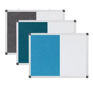 Wooden Frame Magnetic Dry Erase White Board Cork Memo Notice Board Combination Half Cork Board And Half Whiteboard Combo