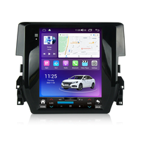 Head Unit Android Tesla Vertikal 9,7 inci untuk Honda Civic 16-20, Wireless CarPlay, Auto IPS, GPS, DSP, Layar Terpisah, 4G WiFi, SWC, Kamera AHD