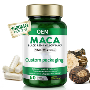 Capsule di Estratto di Radice di Ginseng e Maca Naturale Biologica a Marchio Privato, Capsule di Maca Nera, Rossa e Gialla Plus per il Potenziamento Sessuale Maschile - Product Image 2