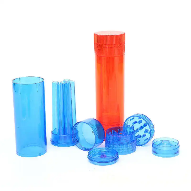 도매 하이 퀄리티 50mm-3 층 아크릴 담배 분쇄기 다채로운 플라스틱 사용자 정의 로고 휴대용 허브 분쇄기