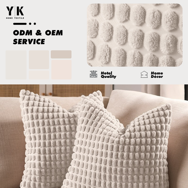 Vibrant Bohemian 3D Geometric Cushion Cover 100% Polyester Indoor Decorative Granules Corduroy Pillow Case Sofa Balcony Knitted