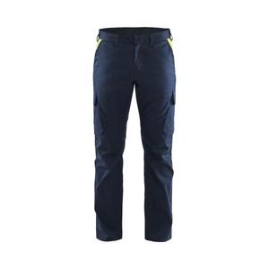 BLAKLADER - 144418328633C156 Pantalon d'industrie stretch Bleu marine foncé/jaune-PANTALON DE TRAVAIL EAN 7330509890486 - Product Image 1