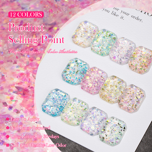 <span class=keywords><strong>Vernis</strong></span> à ongles en gel <span class=keywords><strong>Semi</strong></span> <span class=keywords><strong>Permanent</strong></span> Sequin Golden Glitter Gloss UV LED Nail Art Designs Gel <span class=keywords><strong>Vernis</strong></span> pour les professionnels et l'auto usage - Product Image 4