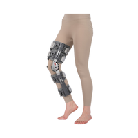 Attelle de genou médicale réglable à charnières, immobilisateur orthopédique pour jambe, orthèse de genou pour l'arthrose, cadre en acier composite