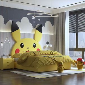 <span class=keywords><strong>Letto</strong></span> <span class=keywords><strong>Singolo</strong></span> Imbottito per Cameretta Bambine con Design Ispirato agli Anime Giapponesi, <span class=keywords><strong>Testiera</strong></span> Morbida Imbottita e Angoli Arrotondati - Product Image 4