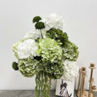 Boule florale artificielle en gros pour décoration de table de mariage, plante verte, boule de fleurs d'hortensia, centre de table décoratif