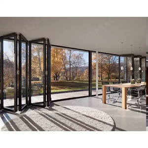 Puerta Plegable de Patio de Aluminio con Rotura de Puente Térmico Contemporánea de 60x80, Puerta de <span class=keywords><strong>Cristal</strong></span> con Doble Acristalamiento Eficiente Energéticamente para Casa - Product Image 1