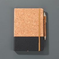 Nouvel ensemble de carnets A5 en PU à motif liège avec sangle – Idéal pour le bureau, les cadeaux d'affaires et les notes de réunion
