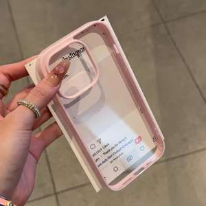 Coque pour iPhone 16 Pro Max, coque de téléphone transparente en acrylique de couleur bonbon, deux en un, protection intégrale anti-chute - Product Image 4