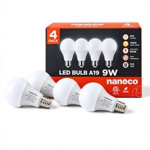 Ampoule LED A19 9W 3000lm 3500K E27 à télécommande, AC 220V, PVC, certifiée Energy Star, IRC 80, pour usage résidentiel, fabriquée au Vietnam - Product Image 1