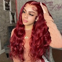 Perruque longue ondulée marron avec dentelle frontale pour femme, avec fonction de changement de coiffure