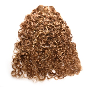 VMAE Ingrosso Fasci di <span class=keywords><strong>Capelli</strong></span> Umani Remy Grezzi Afro Kinky Coily Ricci con Balayage <span class=keywords><strong>Biondo</strong></span> Miele Rame Arancione - Product Image 3