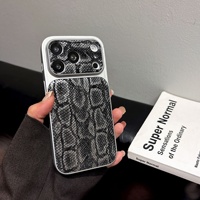 Coques antichoc élégantes et uniques en cuir PU à motif crocodile électroplaqué pour femmes, compatibles iPhone 17, 16, 15 Pro Max (vente en gros)