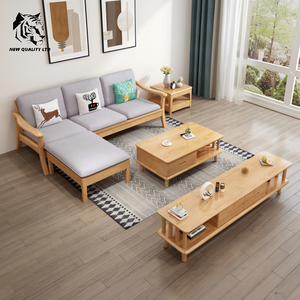 Proveedor chino, precio bajo, personalizado, en stock, listo para enviar, nuevo sofá de tela a la moda, muebles de sala de estar, sofá seccional de madera - Product Image 5