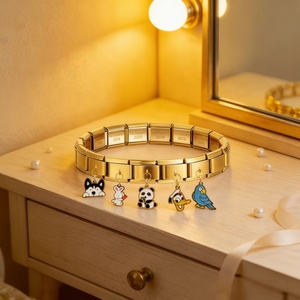 Colgante Italiano al por Mayor, de Acero Inoxidable que no se Deslustra, Serie de Animales (Perro, Conejo, Panda, Insecto), Joyería para Mujer, Regalo, DIY, Fiesta - Product Image 4