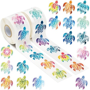 Pegatina de tortuga marina de primavera personalizada, calcomanías motivacionales de tortuga coloridas bonitas, regalos para niños, botella de agua de fiesta de recompensa para profesores - Product Image 1