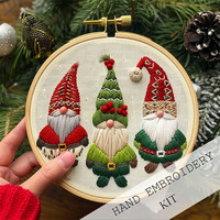 Kit de bricolage en tissu de coton brodé à la main pour Noël, arbre de Noël et cadeau, best-seller sur Etsy pour l'exportation