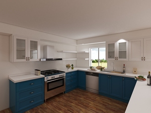 CBMmart Merakit Lemari Dapur Lemari Kayu Solid Lemari Penyimpanan Dapur untuk Proyek Hunian & Komersial - Product Image 1