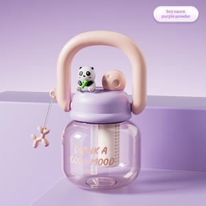 Gobelet en plastique pour enfants au design attrayant, grande capacité avec paille, portable et résistant aux hautes températures, forme ventrue - Product Image 4