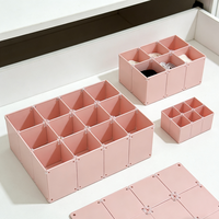 Boîte de rangement en silicone DIY empilable et détachable, organisateur de bureau pastel pour fournitures de bureau, cosmétiques et sous-vêtements