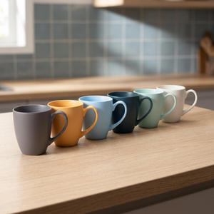 แก้วกาแฟเซรามิกขนาดใหญ่แบบกำหนดเองสำหรับ OEM พร้อมโลโก้ส่วนตัว เป็นมิตรกับสิ่งแวดล้อม ใช้กับเครื่องล้างจานและไมโครเวฟได้ ความจุ 401-500 มล. ดีไซน์ทันสมัย สำหรับเครื่องดื่มร้อน - Product Image 6