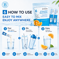 Poudre d'hydratation à marque privée OEM, 20 sachets, 6 électrolytes essentiels, suppléments sportifs, nutrition – Meilleures ventes