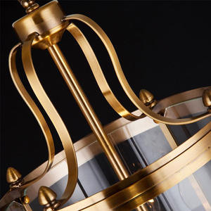 Design unico in metallo lampada pendente in ferro Vintage ferro materiale uccello gabbia in ottone vetro industriale ciondolo luce - Product Image 5