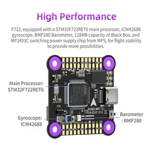 Controlador de Vuelo F722 de 8 Canales FC OSD Integrado Compatible con O3/O4 CADDX HD Transmisión Analógica de 5.8G Dron de Carreras FPV Hecho en China - Product Image 3