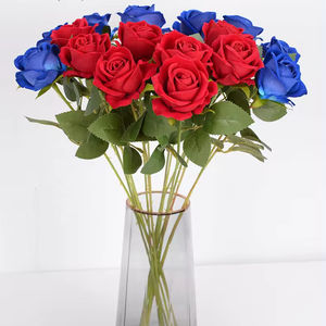 CM-TH738 בורגונדי עלה פרחים מלאכותיים קטיפה פרח יחיד לארועי חתונה קישוט מסיבה קישוט - Product Image 6