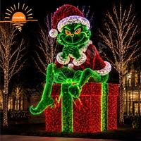 Décoration lumineuse LED extérieure étanche IP67 de grande envergure pour Noël, sculpture 3D pour projets de parcs à thème