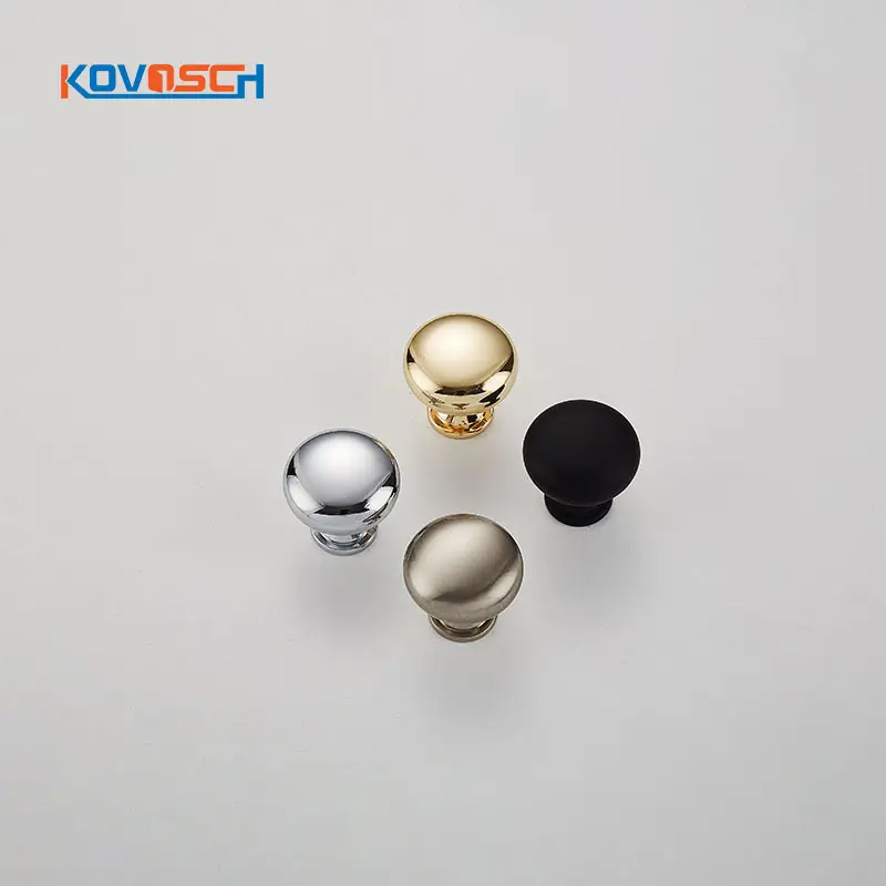 Wholesale Furniture Hardware Knob Round Single Hole Aluminum Alloy Door Kitchen Cabinet Knobs