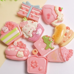 Paquete de 100 Cabujones de Resina Kawaii con Diseño de Dulces Rosados, Caja de Regalo con Adornos de Resina, Juguetes para Niños - Product Image 3