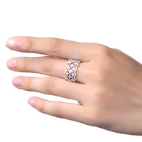 Silber & Gold Farbe Luxus Vintage Zirkonia Ring platini ert 3a Cz Band Trau ringe für Frau
