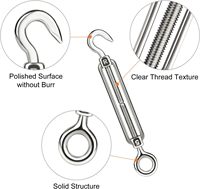 Tendeur de fil de tendeur réglable en acier inoxydable 1/4 pour la gestion des câbles et des câbles métalliques