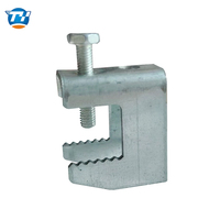 Pince de poutre dentée robuste en acier au carbone galvanisé de type C pour support sismique CVC