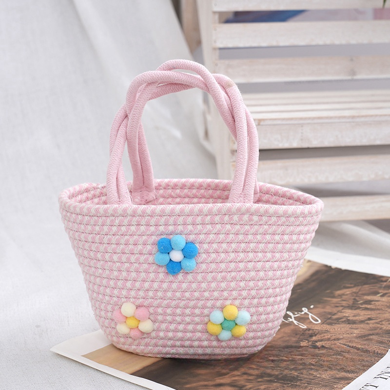 Pink Bag Blue Flower