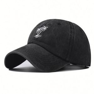 New Custom Coconut Tree Cotton Embroidered Baseball Cap Classic Summer <b>Hat</b> Washed Cotton Sports <b>Hat</b> - Product Image 6