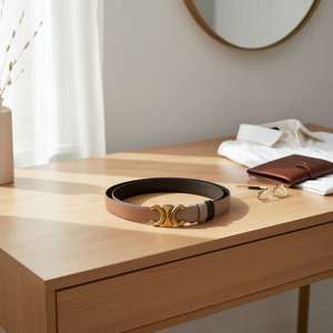 Cintura reversibile in vera pelle con fibbia a doppia C Z-Cora da 2,3 cm per donna e uomo - Product Image 3