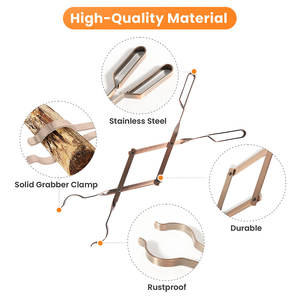 Juego <span class=keywords><strong>de</strong></span> Herramientas Modernas para Fogatas <span class=keywords><strong>de</strong></span> Acero Grabber, Pinzas Largas para Chimenea, Soporte para Leños, Accesorios para Fogatas - Product Image 3
