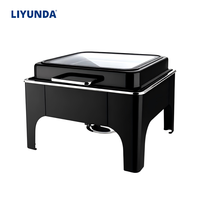 Ensemble chauffe-plats Liyunda de haute qualité 6L/9L, noir/blanc, en acier inoxydable, pour la restauration et les restaurants