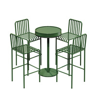 Ensemble de salle à manger moderne et minimaliste en fer forgé pour l'extérieur, résistant aux intempéries, idéal pour hôtels, supermarchés, hôpitaux, écoles, restaurants et patios.