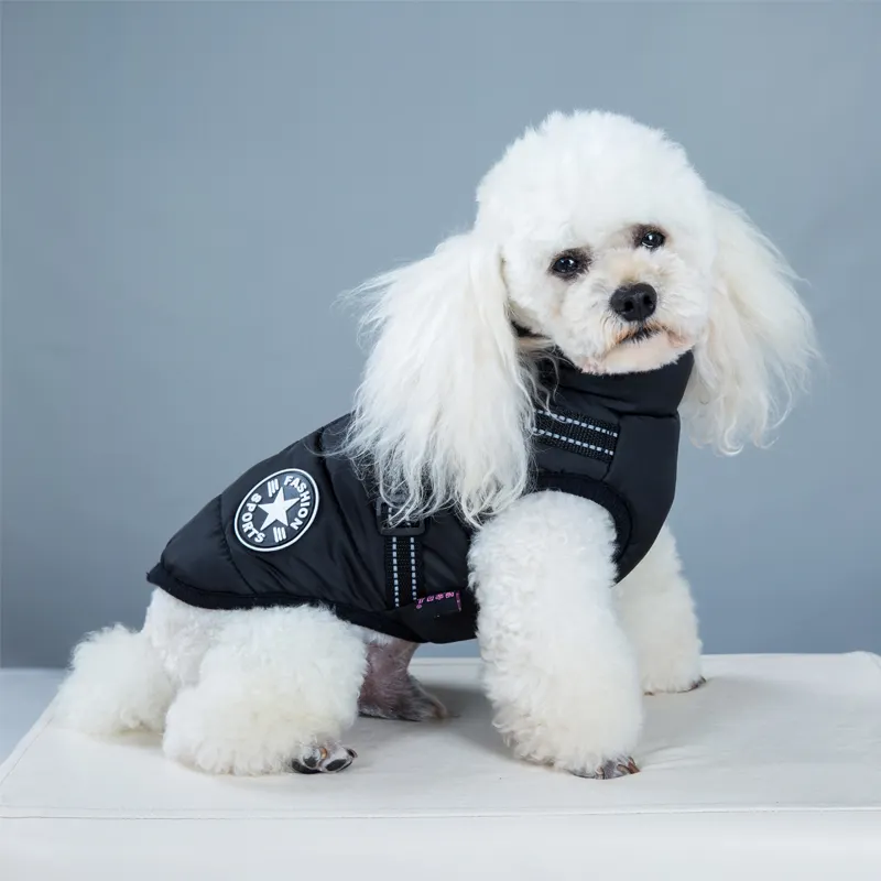 Diskon besar pakaian anjing musim dingin hangat pakaian binatang peliharaan jaket Harness anjing tahan air Populer