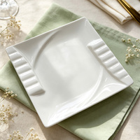 Assiette en céramique blanche unie, sans danger pour les aliments, en porcelaine, passe au lave-vaisselle, passe au micro-ondes, pour la restauration et l'usage domestique