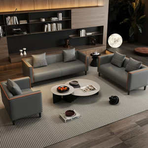 Canapé d'appoint compact à accoudoirs droits, en cuir nano résistant à l'usure, avec dossier à coutures apparentes, petit format, pour <span class=keywords><strong>chambre</strong></span> d'amis, multiplace - Product Image 5