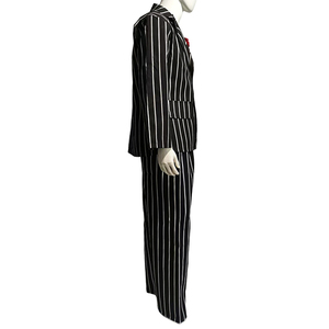 역할극 멋진 흑백 줄무늬 갱스터 남자 TV 영화 의상 핀 스트라이프 의상 복장 - Product Image 2
