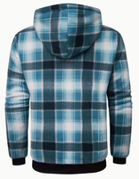 Veste à capuche en polaire pour hommes de qualité supérieure doublure en flanelle épaissie veste de chemise à carreaux à fermeture éclair complète pour l'hiver par temps froid