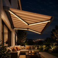 Auvent rétractable d'extérieur YaShenJi 10ft 13ft 20ft, cadre en aluminium, imperméable, résistant au vent, durable, fixation murale, protection contre le soleil et la pluie