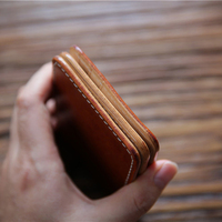 Dompet kulit asli Bifold kulit asli Samak sayuran Italia untuk pria dompet pendek penghalang RFID buatan tangan Tipe penutup terbuka