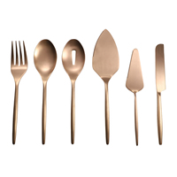Couverts de restaurant pour mariage Buffet Ensemble d'ustensiles de service en acier inoxydable or mat